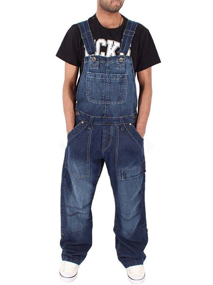 Men's Multi Pocket Denim Overalls