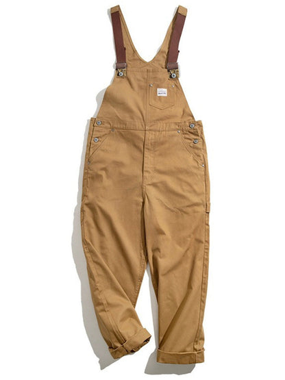 Men's Duck Bib Brown Canvas Overalls