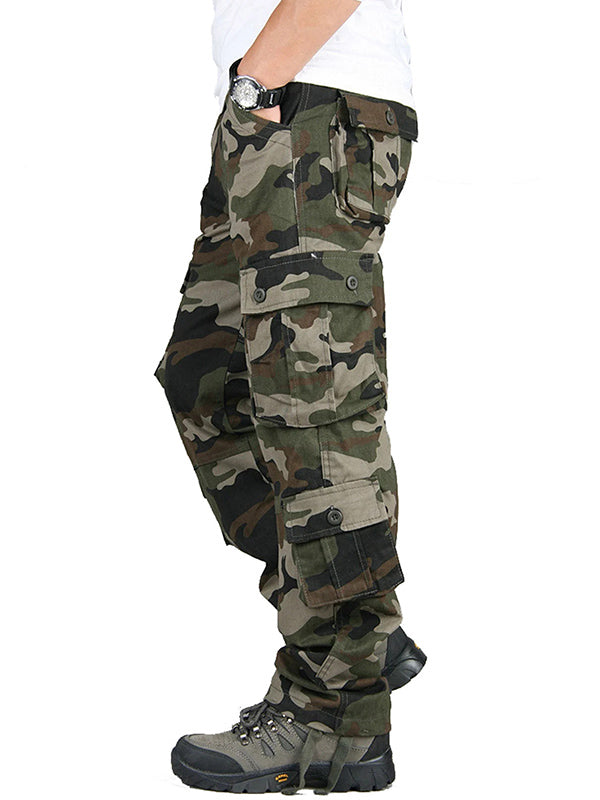 Men‘s Camouflage Military Trousers Straight Leg Cotton Cargo Pants