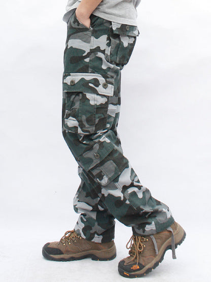 Men‘s Camouflage Military Trousers Straight Leg Cotton Cargo Pants