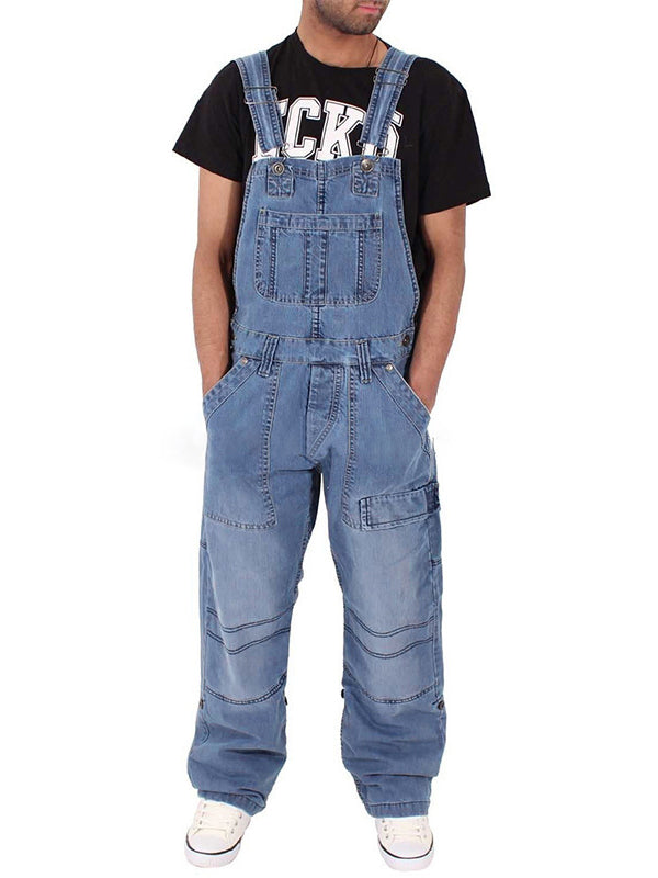 Men's Multi Pocket Denim Overalls