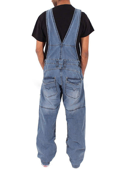 Men's Multi Pocket Denim Overalls