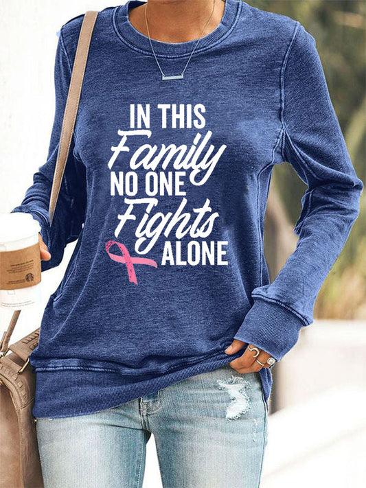 In This Family No One Fights Alone Cozy Sweatshirt