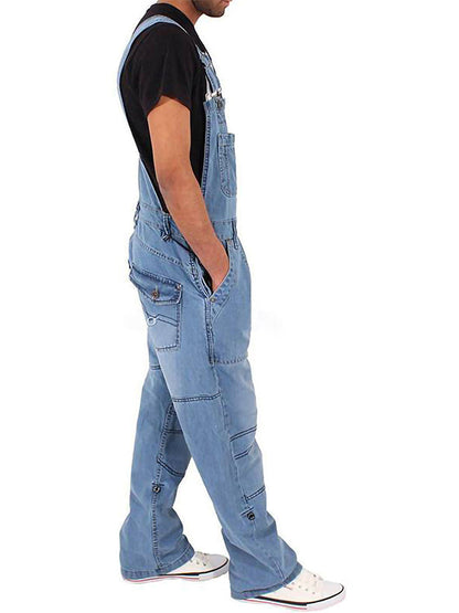 Men's Multi Pocket Denim Overalls