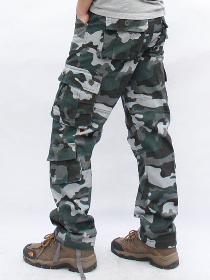 Men‘s Camouflage Military Trousers Straight Leg Cotton Cargo Pants