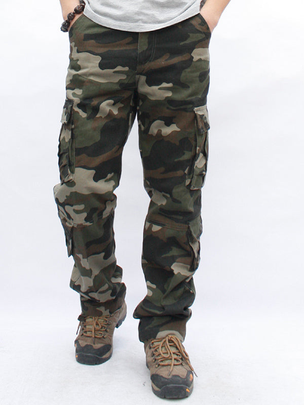 Men‘s Camouflage Military Trousers Straight Leg Cotton Cargo Pants