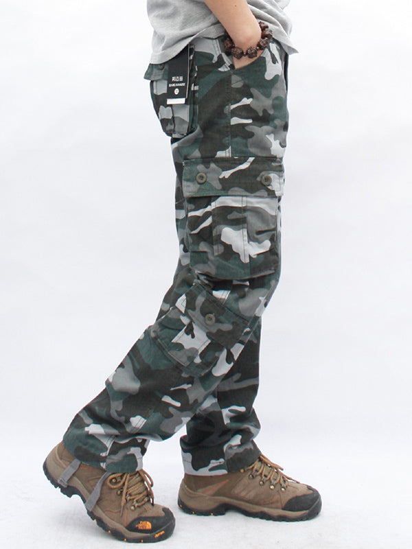 Men‘s Camouflage Military Trousers Straight Leg Cotton Cargo Pants