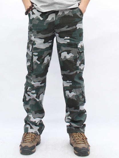 Men‘s Camouflage Military Trousers Straight Leg Cotton Cargo Pants