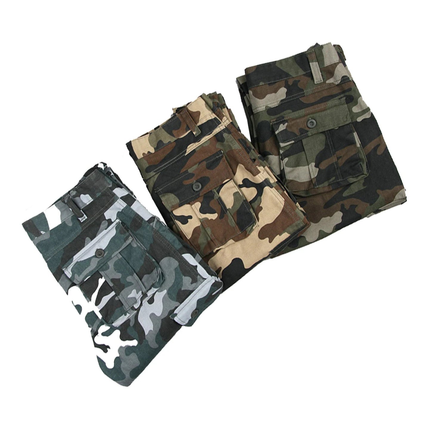 Men‘s Camouflage Military Trousers Straight Leg Cotton Cargo Pants