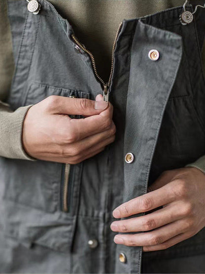 Sloppy Overalls Big Pockets Workwear with Zipper Fly