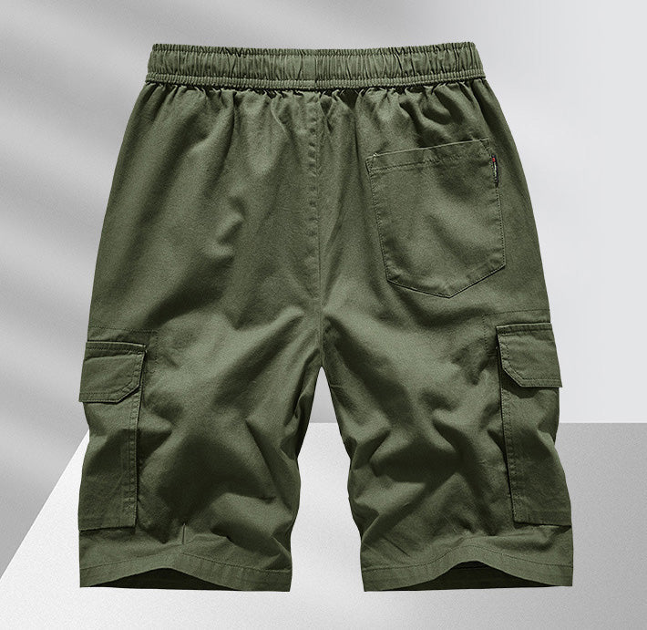 Vintage Drawstring Washed Cargo Shorts