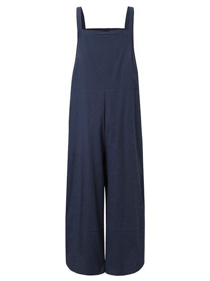 Women's Buttoned Overalls Casual Jumpsuit