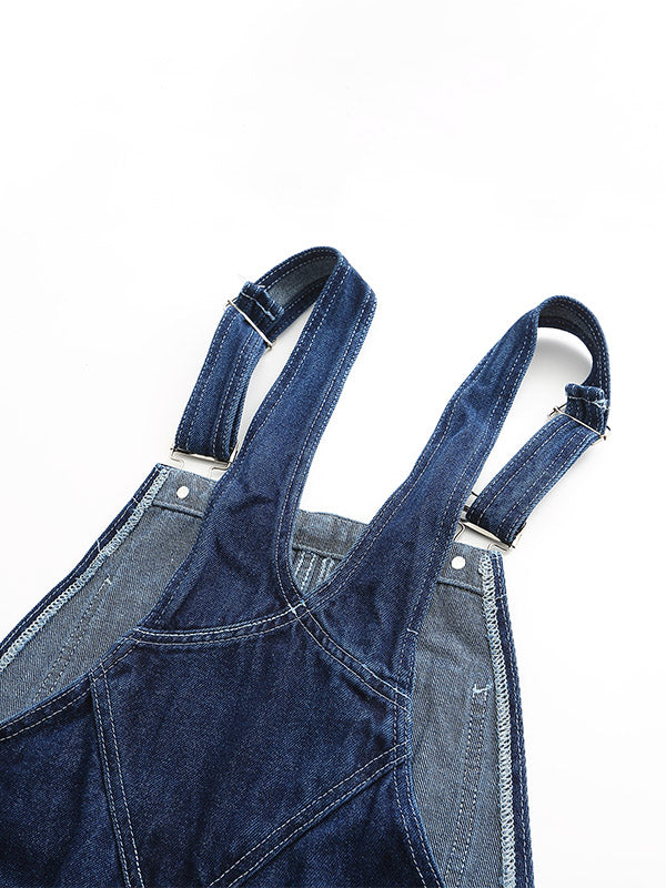 Unisex Vintage Large Pocket Denim Overalls