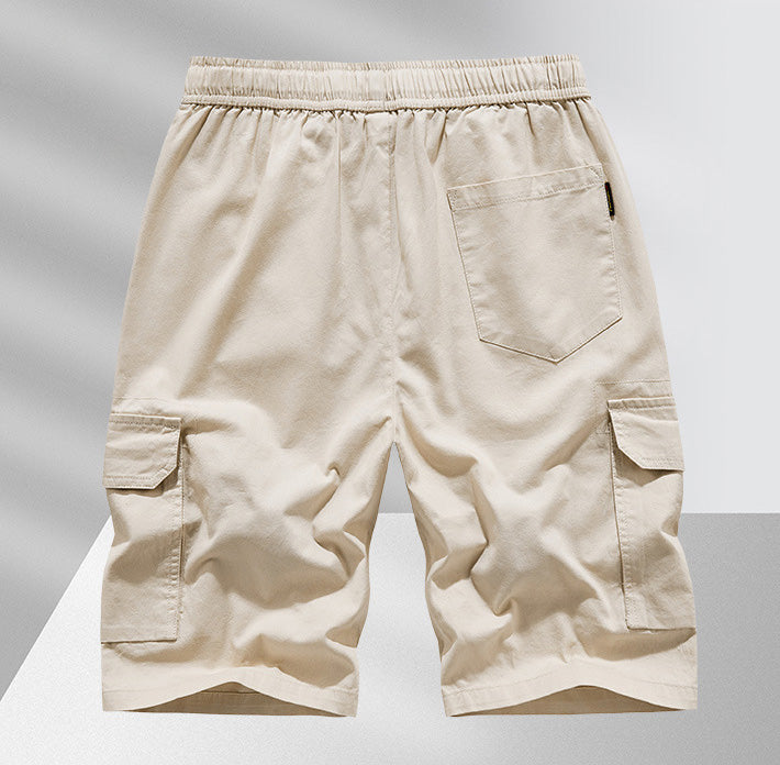 Vintage Drawstring Washed Cargo Shorts