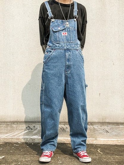 Unisex Straight Leg Denim Overalls