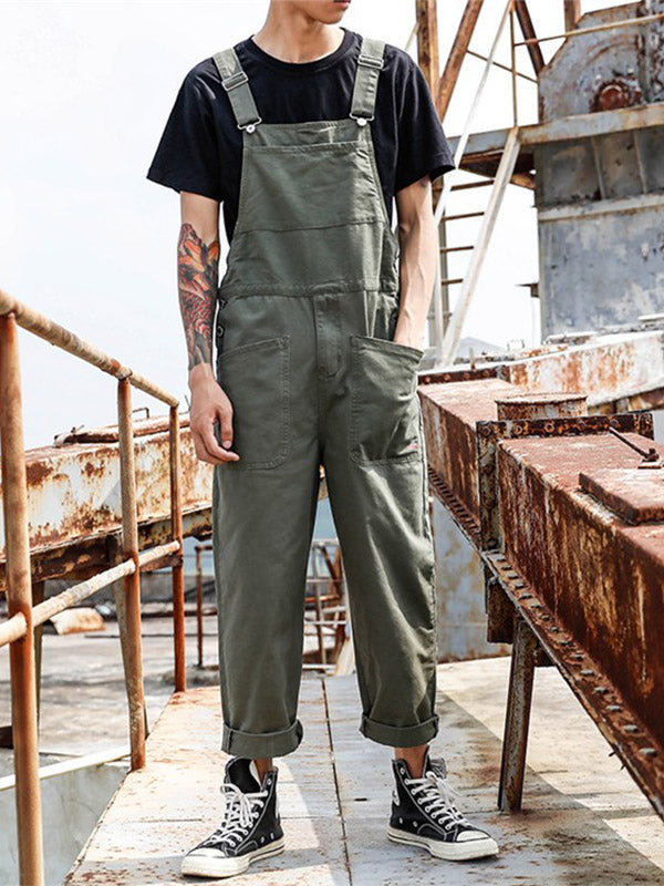 Unisex Vintage Casual Pocket Overalls