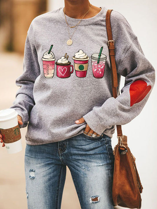 Love Coffee Heart Sweatshirt