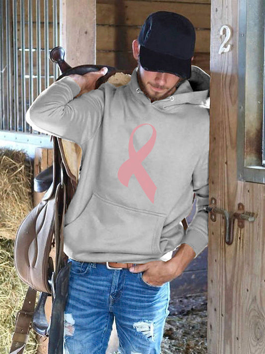 Pink Ribbon Mens Classic Hoodie