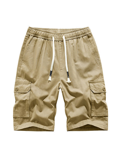 Vintage Drawstring Washed Cargo Shorts