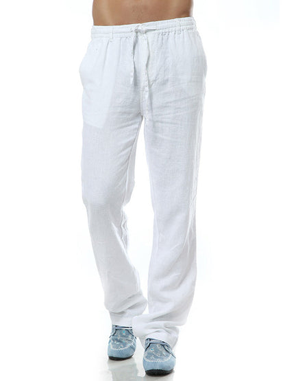 Loose Casual Elastic Waist Linen Pants