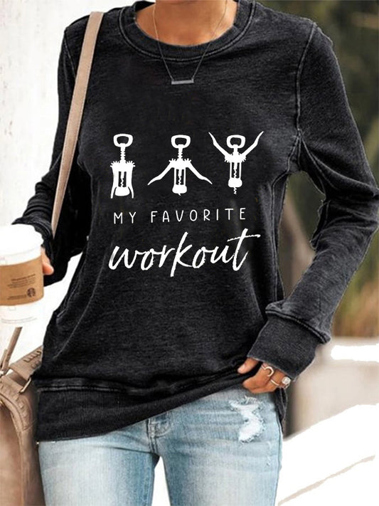 Funny Crockscrew My Favorite Workout Cozy Sweatshirt