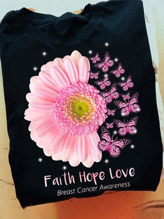 Faith Hope Love Awareness Ribbon Tee