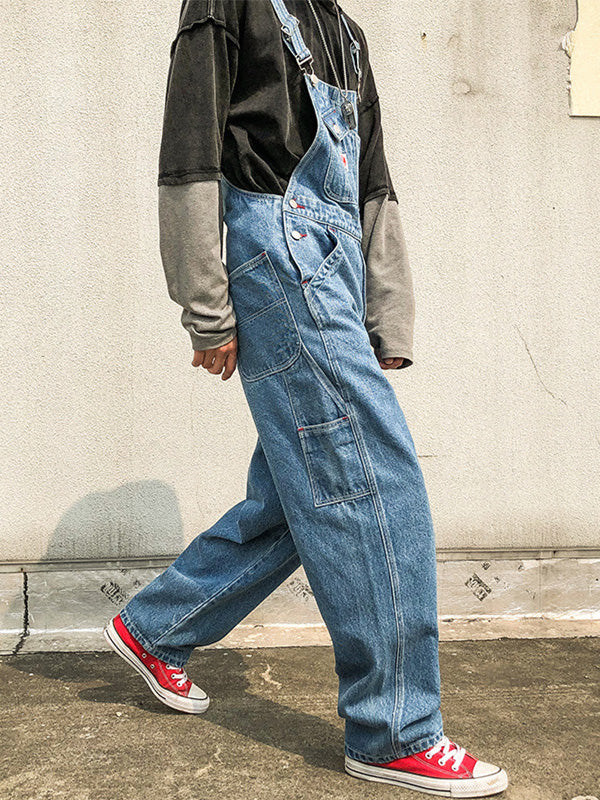 Unisex Straight Leg Denim Overalls