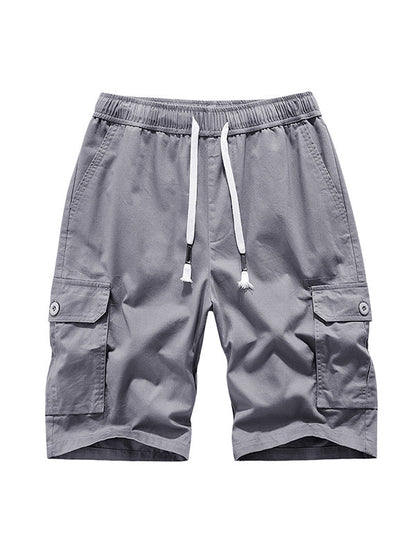 Vintage Drawstring Washed Cargo Shorts