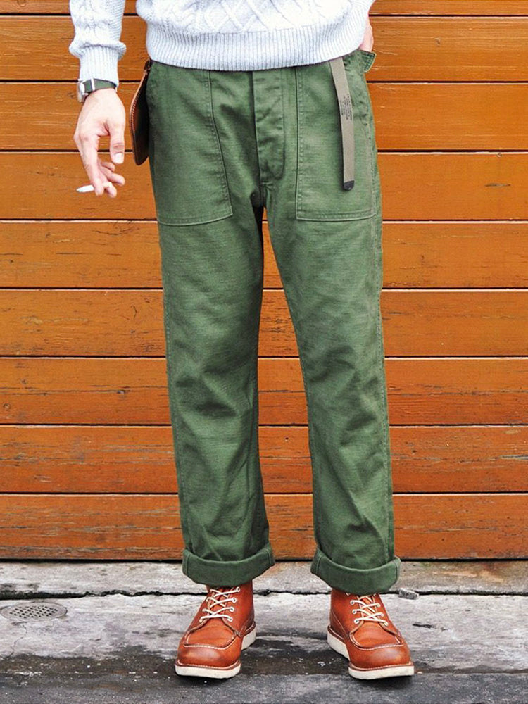 US Military Olive Green 107 Straight Pants