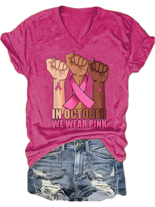 In October We Wear Pink Graphic T-shirt