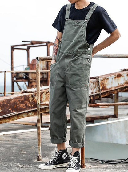 Unisex Vintage Casual Pocket Overalls