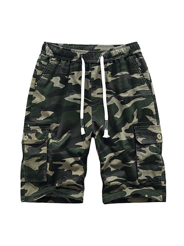 Vintage Drawstring Washed Cargo Shorts