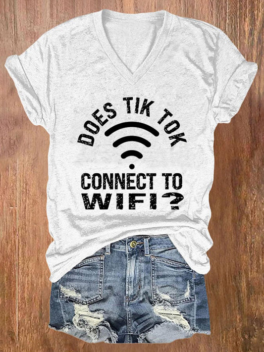 Does Tik Tok Connect to Wifi V-Neck T-Shirt