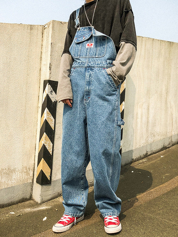 Unisex Straight Leg Denim Overalls