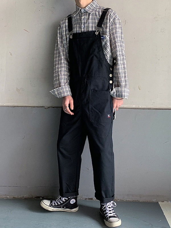 Unisex Vintage Casual Pocket Overalls