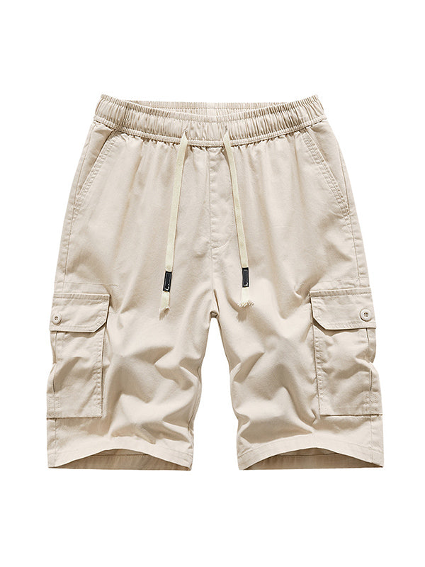 Vintage Drawstring Washed Cargo Shorts