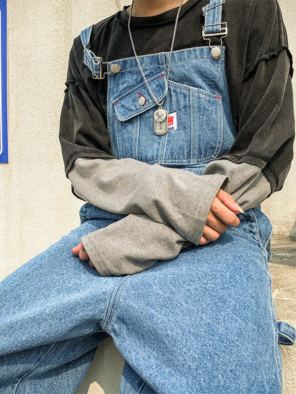 Unisex Straight Leg Denim Overalls