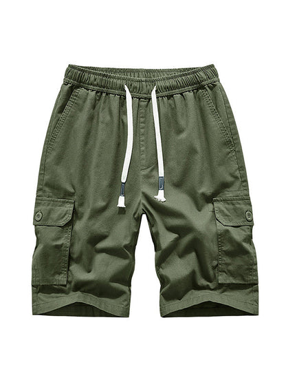 Vintage Drawstring Washed Cargo Shorts