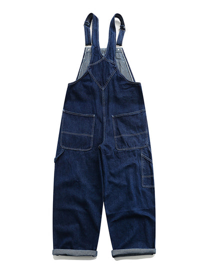 Unisex Vintage Large Pocket Denim Overalls