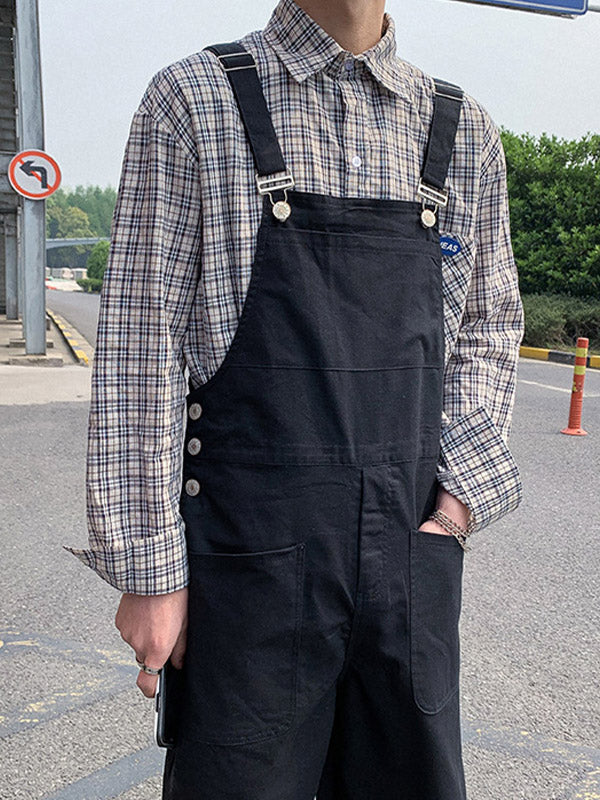 Unisex Vintage Casual Pocket Overalls