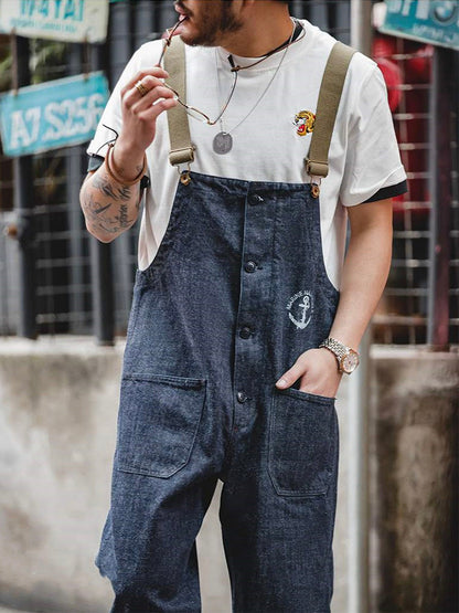 American Vintage Navy Deck Overalls