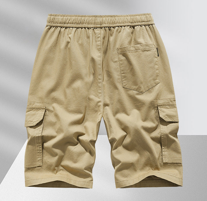 Vintage Drawstring Washed Cargo Shorts