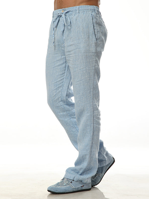 Loose Casual Elastic Waist Linen Pants