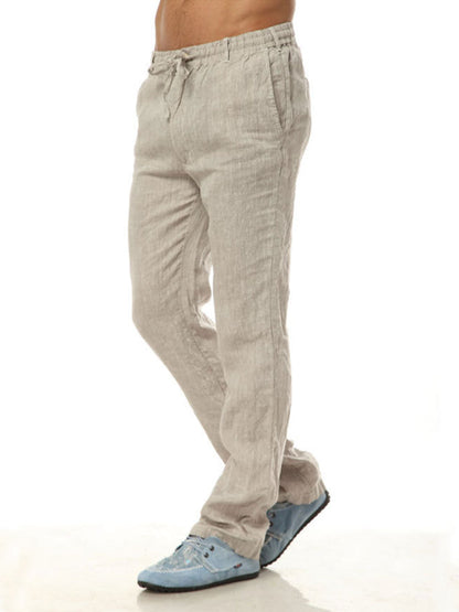 Loose Casual Elastic Waist Linen Pants