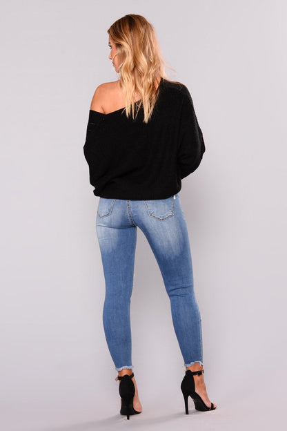 Stretch Denim Lifting Ankle Jeans