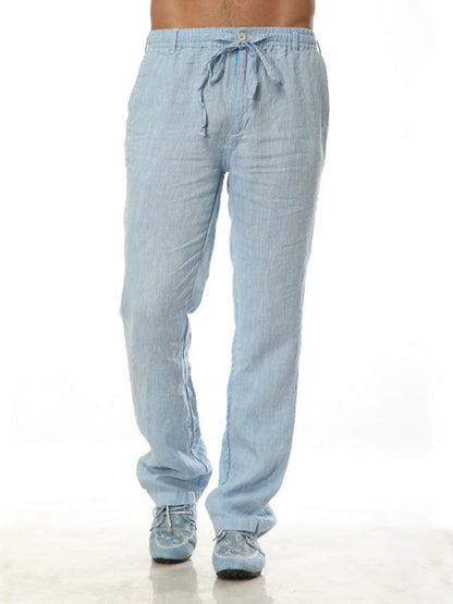 Loose Casual Elastic Waist Linen Pants