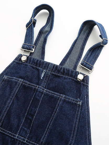 Unisex Vintage Large Pocket Denim Overalls