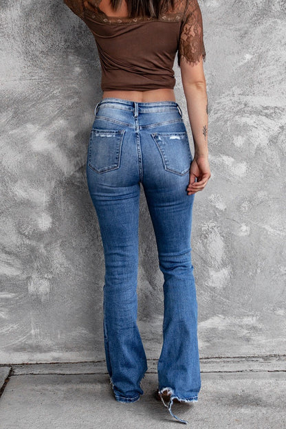 Emily Distressed Flare Jeans