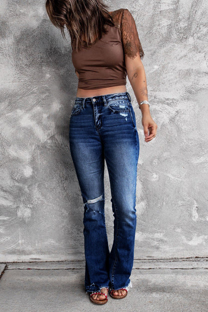 Emily Distressed Flare Jeans