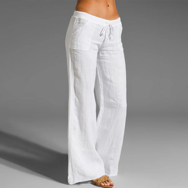 Low-rise wide-leg pants